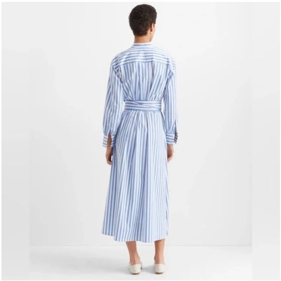 Club Monaco Half Placket Striped Midi Dress, Blue/Multi - Picture 3 of 7